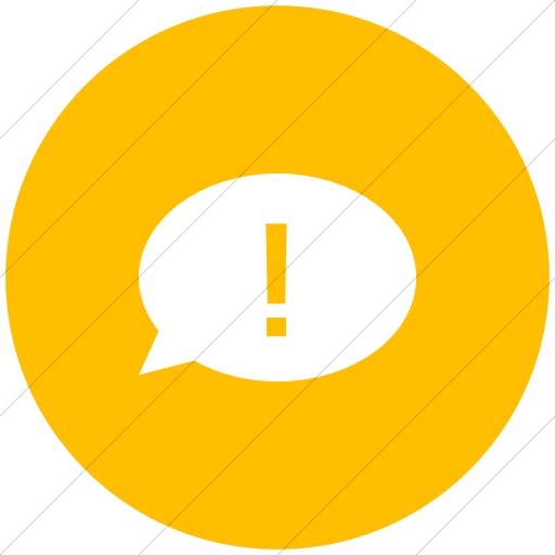 Flat Circle White On Yellow Raphael Bubble Exclamation