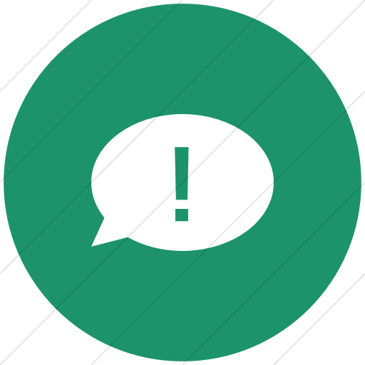 Flat Circle White On Aqua Raphael Bubble Exclamation