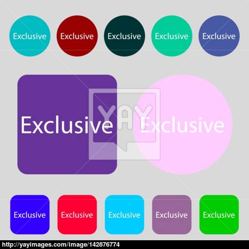 Exclusive Sign Icon Special Offer Symbol Colored Buttons
