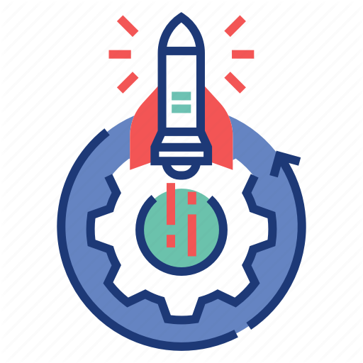 Development, Execution, Idea, Innovation, Launch, Rocket, Startup Icon