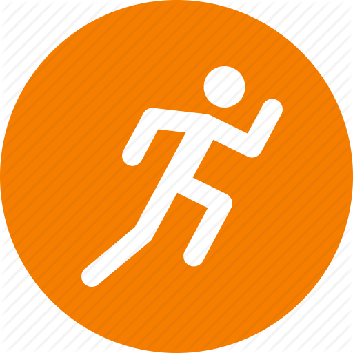 Circle, Exercise, Fitness, Orange, Run, Running, Workout Icon