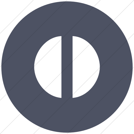 Flat Circle White On Blue Gray Aiga Exit Icon