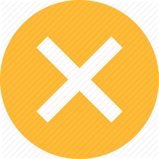 Cancel, Close, Delete, Exit, Stop, Yellow Icon