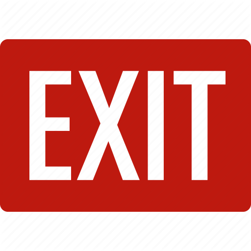 Door, Emergency, Exit, Leave, Out, Red, Sign Icon