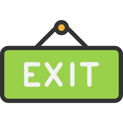 Exit, Sign, Signaling Icon