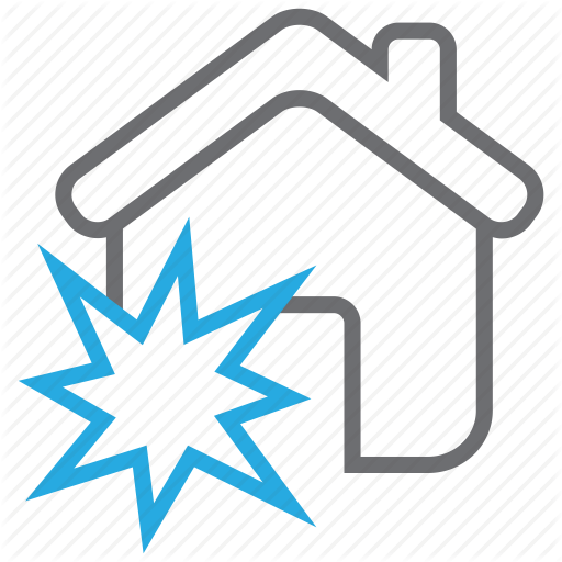 Bomb, Bombing, Explode, Explosion, Home, House Icon