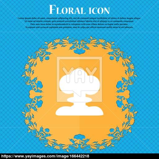 Explosion Icon Icon Floral Flat Design On A Blue Abstract