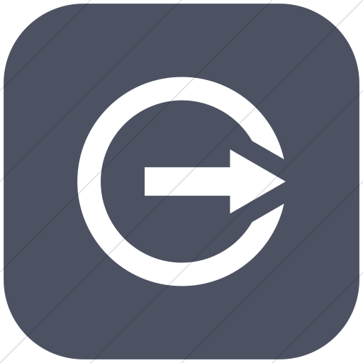 Flat Rounded Square White On Blue Gray Raphael Arrow