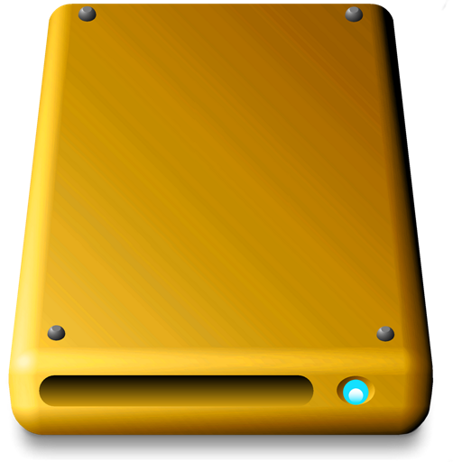 Gold Disc Drive Icon