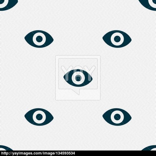 Sixth Sense, The Eye Icon Sign Seamless Pattern With Geometric