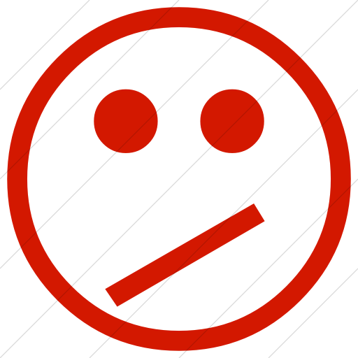 Simple Red Classic Emoticons Confused Face Icon
