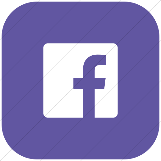 Flat Rounded Square White On Purple Foundation Social