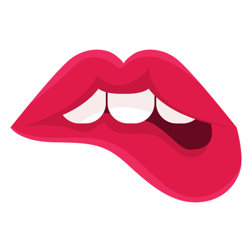 Female Lips Biting Icon