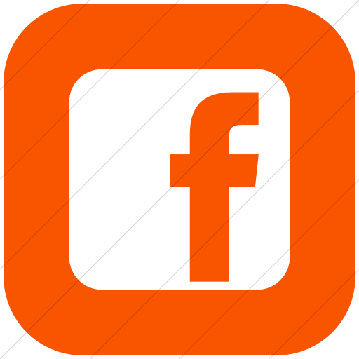 Flat Rounded Square White On Orange Raphael Facebook Icon
