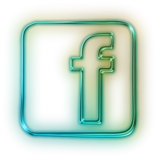 Glowing Green Neon Icon Social Media Logos Facebook Logo Square