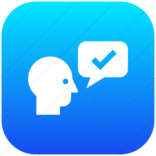 Flat Rounded Square White On Ios Blue Gradient