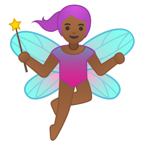 Woman, Fairy, Medium, Dark, Skin, Tone Icon Free Of Noto Emoji
