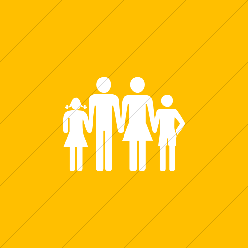 Flat Square White On Yellow Classica Family Icon