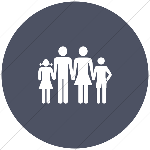 Flat Circle White On Blue Gray Classica Family Icon