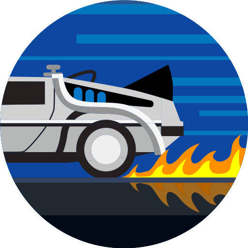 Fast, Transportation, Vehicle, Delorean, Fire, Car, Transport Icon