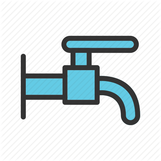 Faucet, Metal, Pipe, Stream, Tap, Water, White Icon