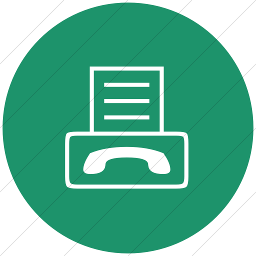 Flat Circle White On Aqua Classica Fax Machine Icon