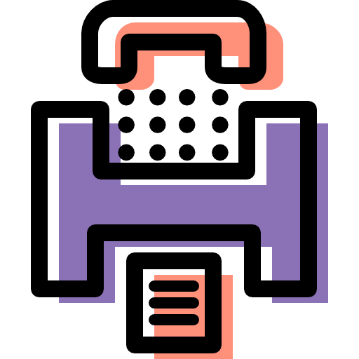 Fax Flat Black Icon