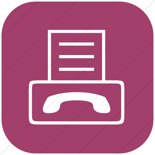 Flat Rounded Square White On Pink Classica Fax Machine Icon