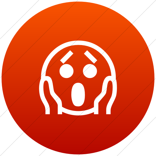 Flat Circle White On Red Gradient Classic Emoticons