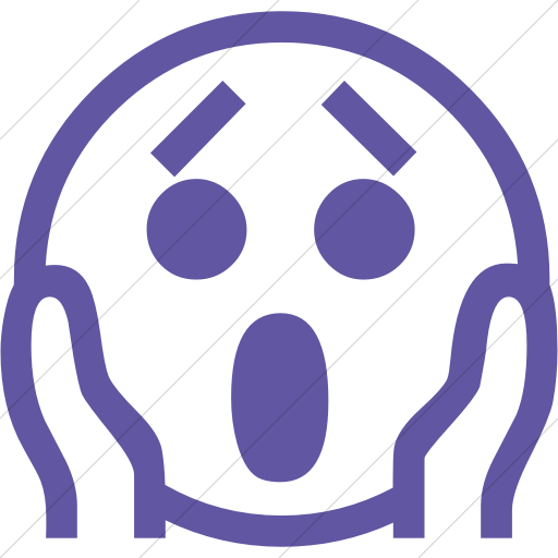 Simple Purple Classic Emoticons Face Screaming In Fear Icon