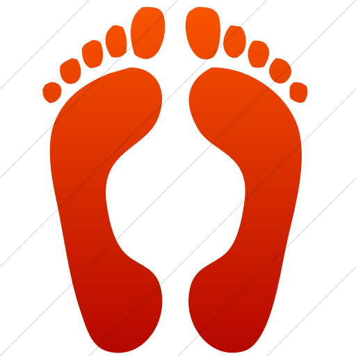 Simple Red Gradient Classica Feet Icon