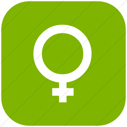 Flat Rounded Square White On Green Classica Female