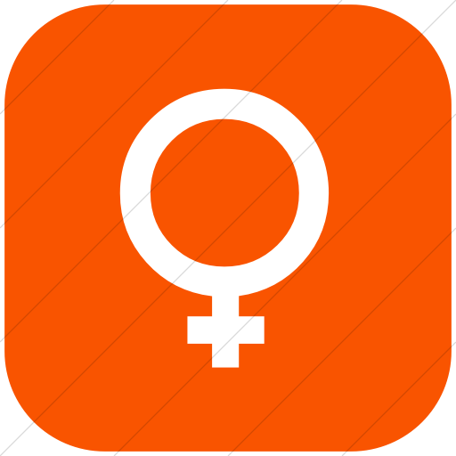 Flat Rounded Square White On Orange Classica Female