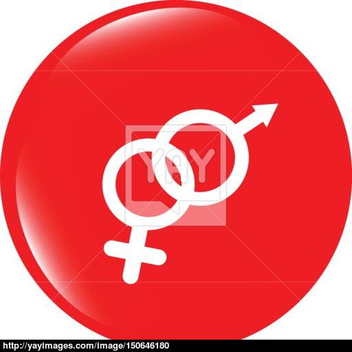 Vector Icon Web Button With Male Female Symbol Vector