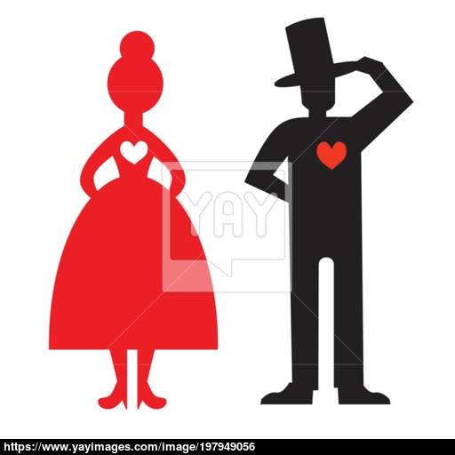 Male And Female Icons Isolated On White Background Romantic Sign
