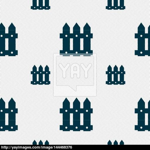 Fence Icon Sign Seamless Pattern With Geometric Texture Vector