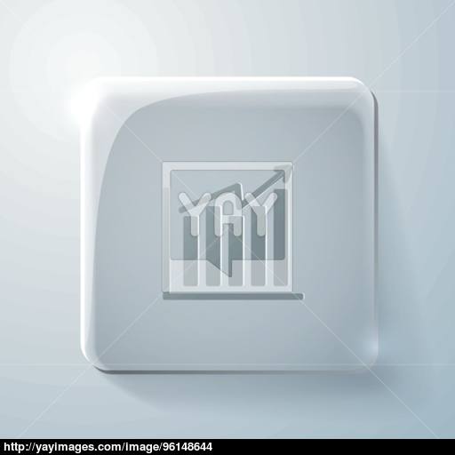 Glass Square Icon Chart Diagram Figure Vector