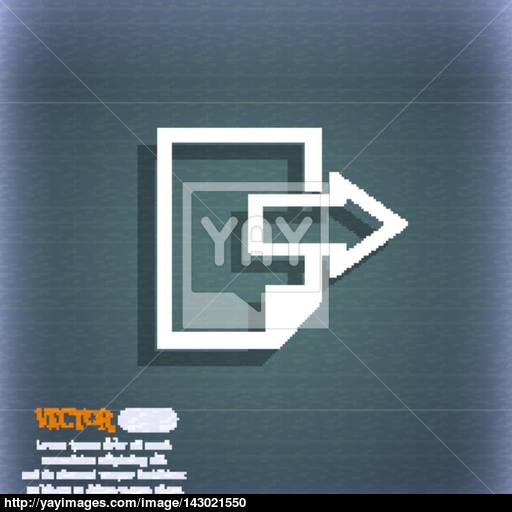 Export Icon Document Symbol On The Blue Green Abstract