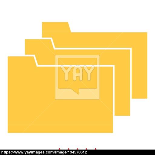Folders Icon Illustration Color Fill Style Vector