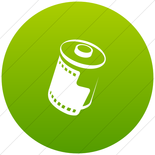 Flat Circle White On Green Gradient Classica Roll