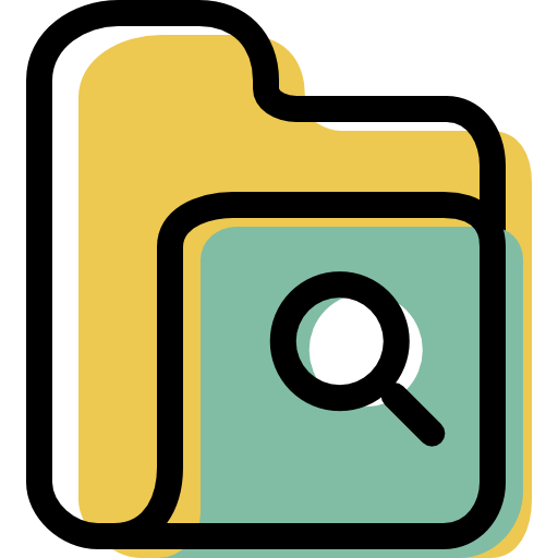 Folder, Search, Locate, Find Icon Free Of Color Interaction Assets