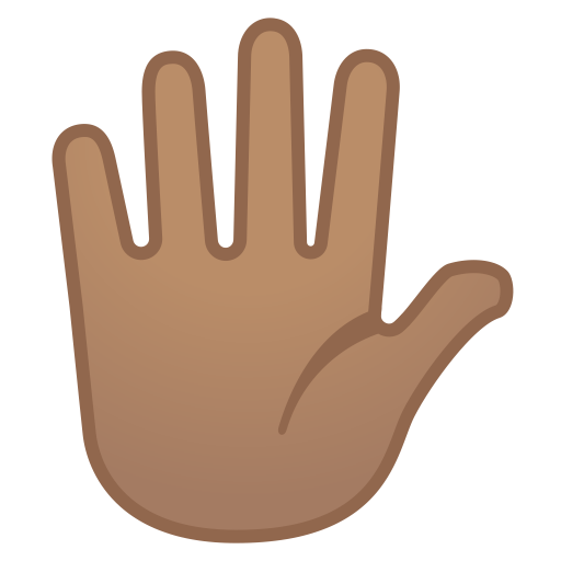 Hand With Fingers Splayed Medium Skin Tone Icon Noto Emoji