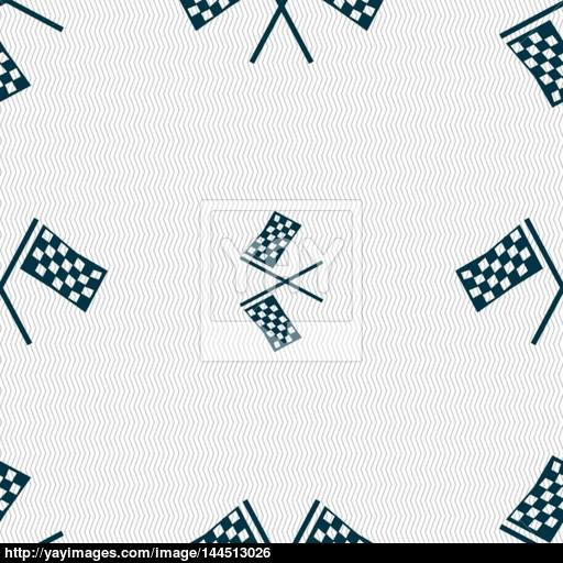 Race Flag Finish Icon Sign Seamless Abstract Background