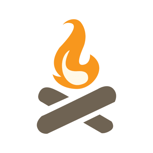 Camp Fire Icon With Wood Logs