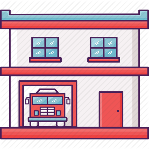 Building, Emergency, Fire, Station Icon