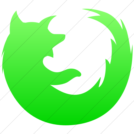 Simple Ios Neon Green Gradient Social Media Firefox Icon