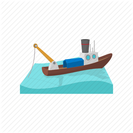 Boat, Cartoon, Fishing, Sea, Ship, Vessel, Water Icon