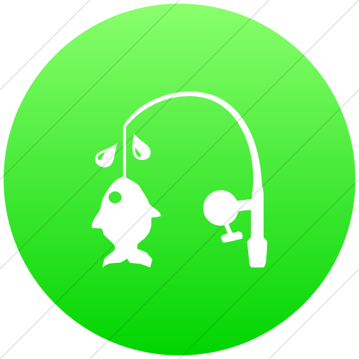 Flat Circle White On Ios Neon Green Gradient Classica