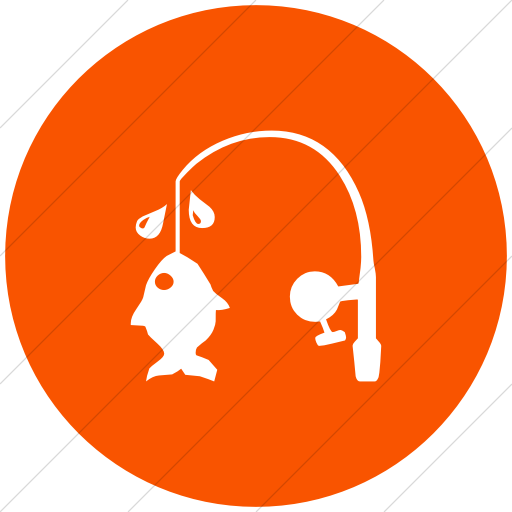 Flat Circle White On Orange Classica Fishing Pole