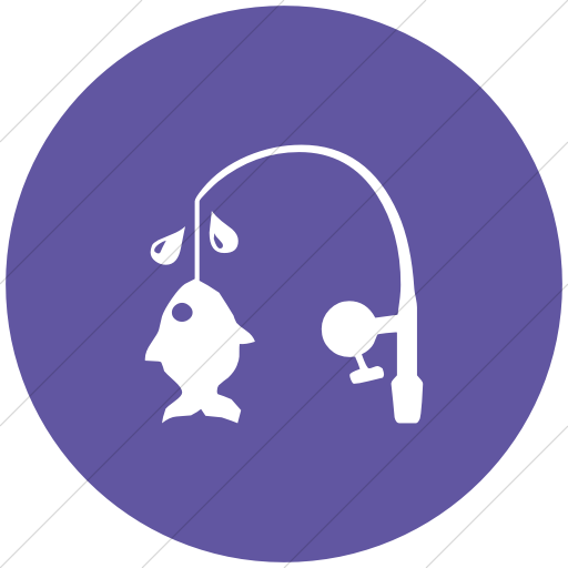 Flat Circle White On Purple Classica Fishing Pole